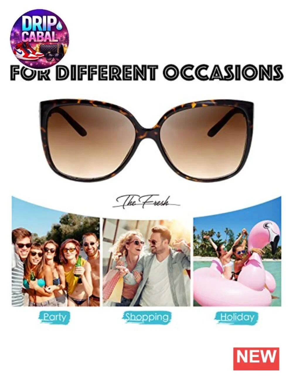 Oversized Square Cat Eye Hybrid Fashion Sunglasses UV Protection for Women -